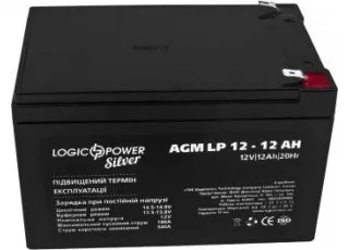 LP 12-12 AH SILVER LogicPowe Аккумуляторная батарея AGM, 12В/12Ач