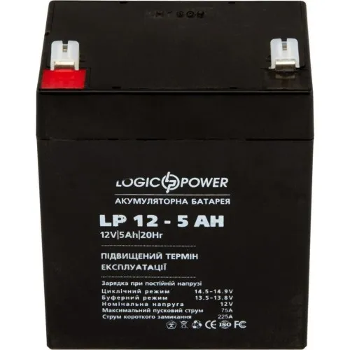 LP 12-5 AH LogicPower Акумуляторна батарея AGM, 12В/5Аг