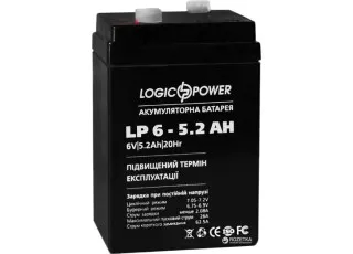 LP 6-5.2 AH LogicPower Акумуляторна батарея AGM, 6В/5.2Аг