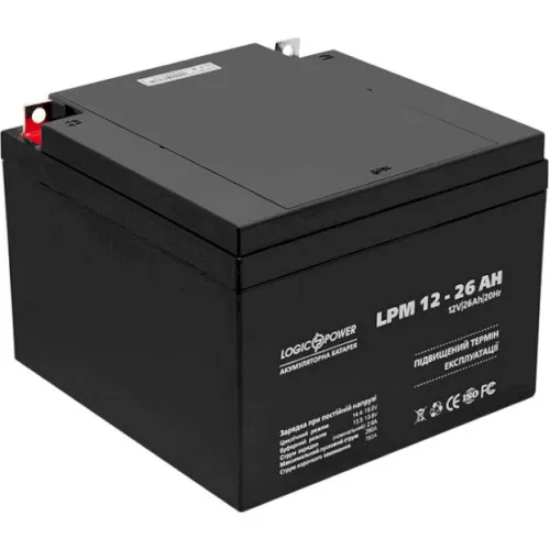 LPM 12-26 AH LogicPower Аккумуляторная батарея свинцово-кислотная AGM, 12В/26Ач