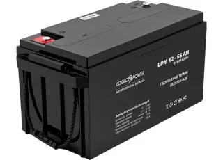 LPM 12-65 AH LogicPower Акумуляторна батарея свинцево-кислотна AGM, 12В/65Аг
