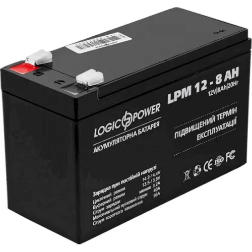 LPM 12-8.0 AH LogicPower Акумуляторна батарея свинцево-кислотна AGM, 12В/8Аг
