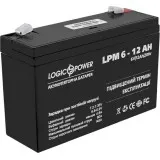LPM 6-12 AH LogicPower Аккумуляторная батарея свинцово-кислотная AGM, 6В/12Ач