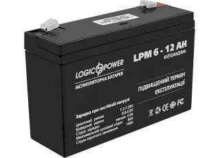LPM 6-12 AH LogicPower Акумуляторна батарея свинцево-кислотна AGM, 6В/12Аг