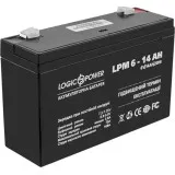 LPM 6-14 AH LogicPower Аккумуляторная батарея свинцово-кислотная AGM, 6В/14Ач