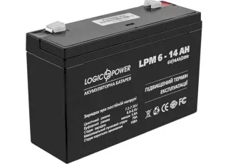 LPM 6-14 AH LogicPower Акумуляторна батарея свинцево-кислотна AGM, 6В/14Аг