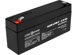 LPM 6-2.8 AH LogicPower Акумуляторна батарея свинцево-кислотна, 6В/2.8Аг