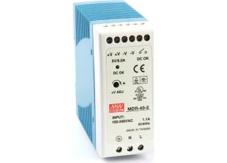MDR-40-5 Mean Well AC-DC перетворювач на DIN-рейку; 40Вт, 5В, 6А