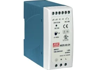 MDR-60-24 Mean Well AC-DC преобразователь на DIN рейку; 60Вт, 24В, 2.5А