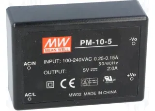 PM-10-15 Mean Well AC-DC преобразователь на печатную плату