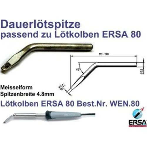 Ersa 082JD Жало для паяльника изогнутое, "клин" 4.8 мм