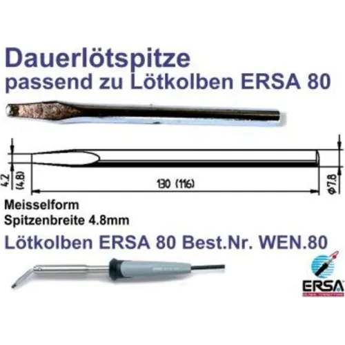Ersa 082KD Жало для паяльника, "клин" 4.8 мм