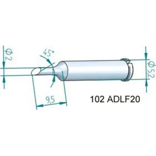 Ersa 102ADLF20 Жало для паяльника, "скіс" 2 мм