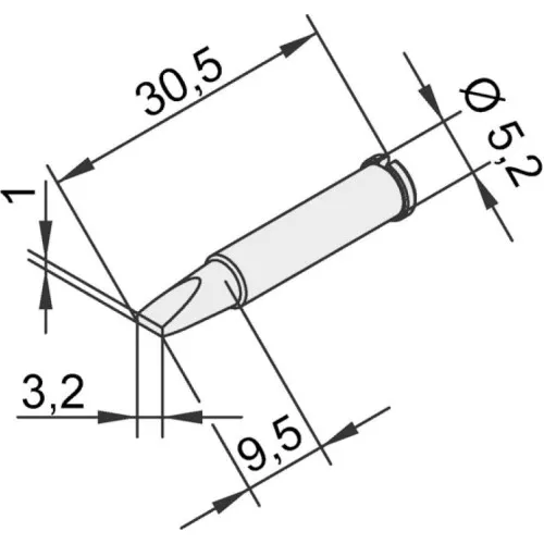 Ersa 102CDLF32 Жало для паяльника, "клин" 3.2 мм