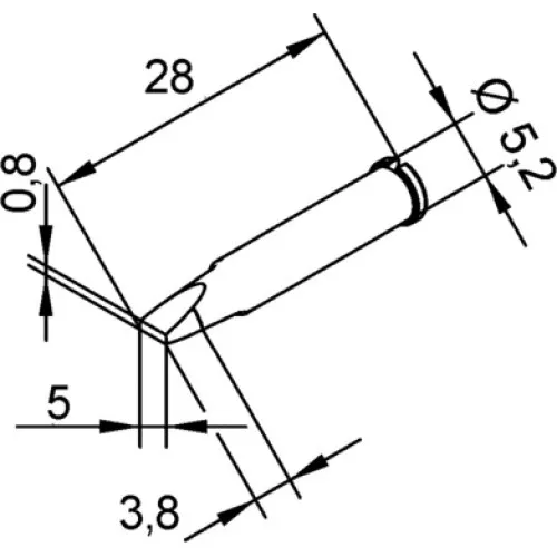 Ersa 102CDLF50 Жало для паяльника, "клин" 5 мм