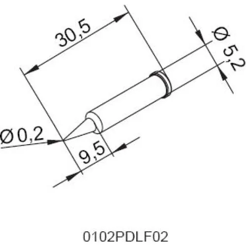 Ersa 102PDLF02 Жало для паяльника, "конус" 0.2 мм