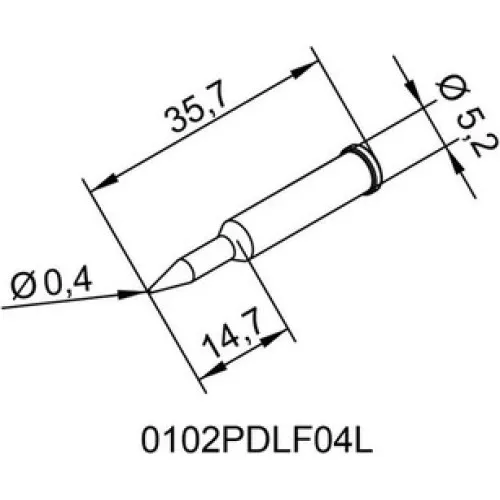 Ersa 102PDLF04L Жало для паяльника, "конус" 0.4 мм