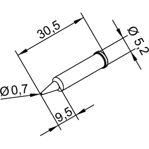 Ersa 102PDLF07 Жало для паяльника, "конус" 0.7 мм