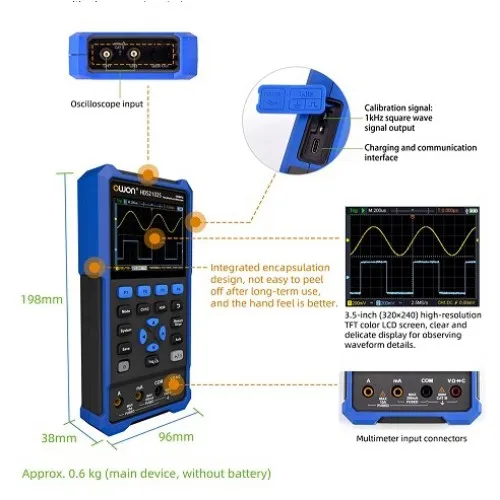 HDS2102 OWON Осциллограф портативный 2-канальный, мультиметр